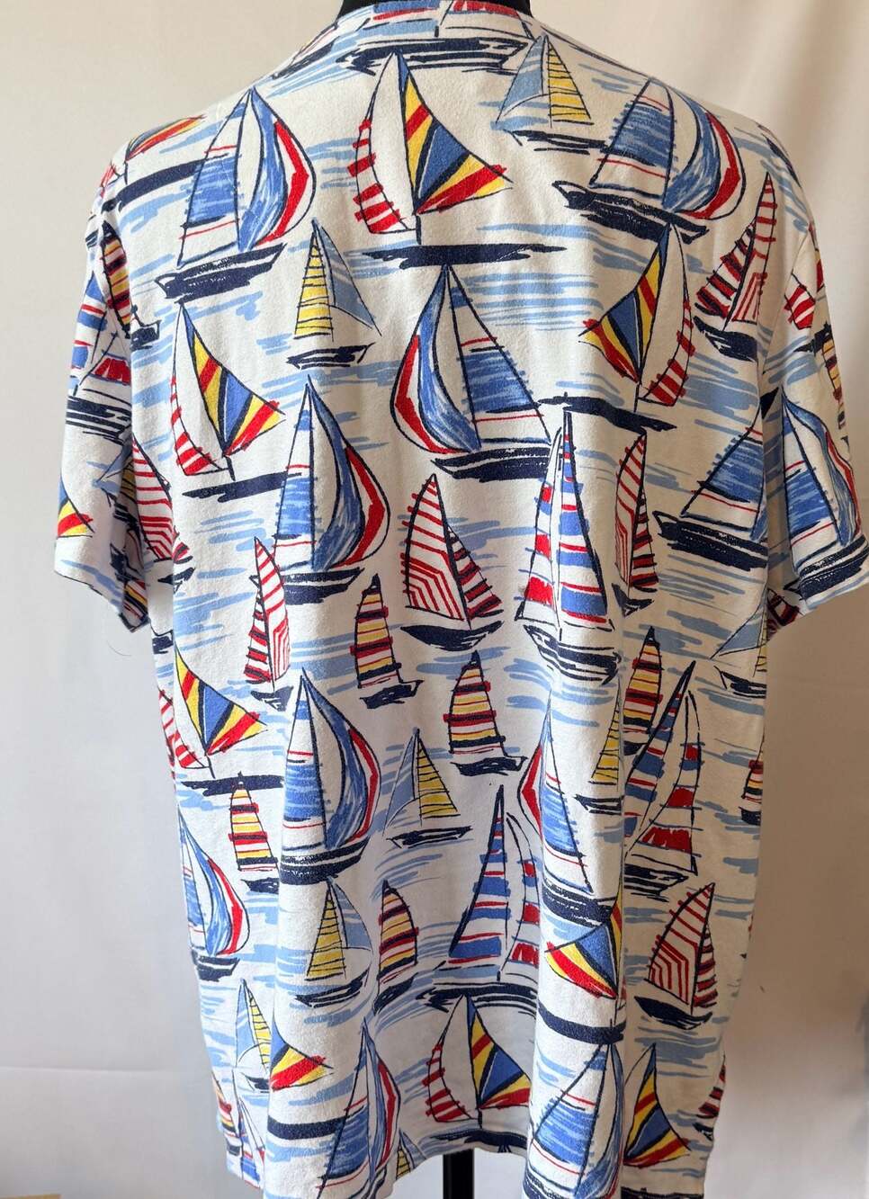 Alfred Dunner Woman Sailboat Print Embellished V-Neck Top Size 2X
